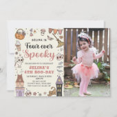 Four Ever Spooky Leuke Ghost Halloween Verjaardag Kaart (Voorkant)