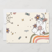 Four Ever Spooky Retro Ghost Halloween Verjaardag Kaart (Achterkant)