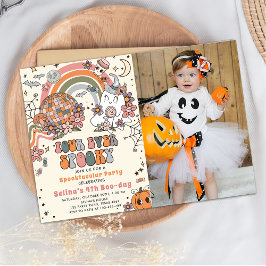 Four Ever Spooky Retro Ghost Halloween Verjaardag Kaart