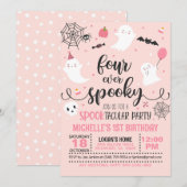 Four Ever Spooky Verjaardagsuitnodiging - Meisje ( Kaart (Voorkant / Achterkant)