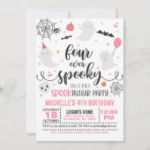 Four Ever Spooky Verjaardagsuitnodiging - Meisje ( Kaart (Voorkant)