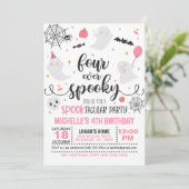 Four Ever Spooky Verjaardagsuitnodiging - Meisje ( Kaart (Staand voorkant)