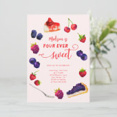Four Ever Sweet Berries en Cakes Verjaardag Kaart (Staand voorkant)