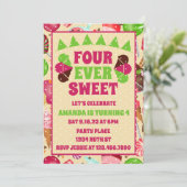 Four Ever Sweet Ice Cream 4e Verjaardagsfeest Kaart (Staand voorkant)