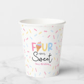 Four Ever Sweet Ice Cream 4e Verjaardagsfeest Papieren Bekers (Achterkant)
