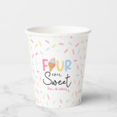 Four Ever Sweet Ice Cream 4e Verjaardagsfeest Papieren Bekers (Voorkant)