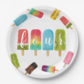 Four Ever Sweet Ice Cream 4e Verjaardagsfeest Papieren Bordje (Voorkant)