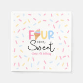 Four Ever Sweet Ice Cream 4e Verjaardagsfeest Servet (Voorkant)