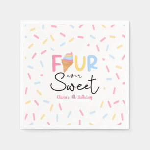 Four Ever Sweet Ice Cream 4e Verjaardagsfeest Servet