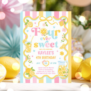 Four Ever Sweet Lemon Summer 4de verjaardagsfeestj Kaart
