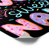 Four Ever Sweet Nana 4th Birthday Girl Donut Lover Poster (Hoek)