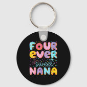 Four Ever Sweet Nana 4th Birthday Girl Donut Lover Sleutelhanger (Voorkant)