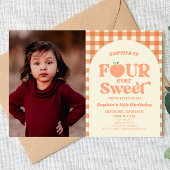 Four Ever Sweet Peach Afbeelding 4th Birthday Part Kaart