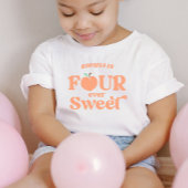 Four Ever Sweet Peach Fruit 4e Verjaardagsfeestje Kinder Shirts