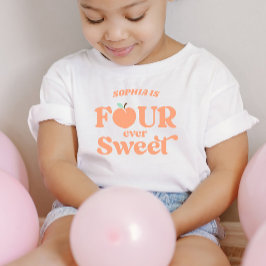 Four Ever Sweet Peach Fruit 4e Verjaardagsfeestje Kinder Shirts