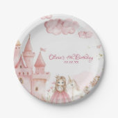 Four Ever The Princess Pink Castle 4th Birthday Papieren Bordje (Voorkant)