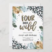 Four Ever Wild Boy Oerwoud Luipaard Print Verjaard Kaart (Voorkant)