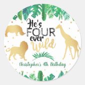 Four Ever Wild Boys 4de verjaardag Ronde Sticker (Voorkant)