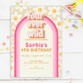 Four Ever Wild Daisy Rainbow verjaardagsuitnodigin Kaart