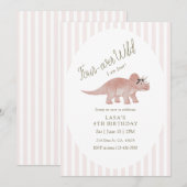 Four-ever Wild Dinosaur Birthday Kaart (Voorkant / Achterkant)