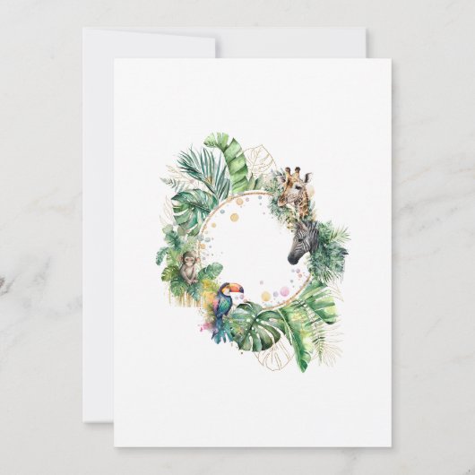 Four Ever Wild Safari Animals Cool 4th Birthday Kaart (Achterkant)