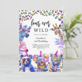 Four Ever Wild Safari Dieren 4e Verjaardag Kaart (Staand voorkant)