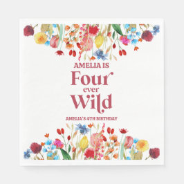 Four Ever Wild Wildflower 4e verjaardagsfeestje Servet