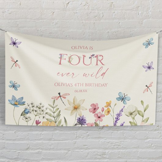 Four Ever Wild Wildflower 4th Birthday Party Spandoek