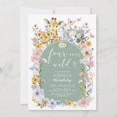 Four Ever Wild Wildflower Animal 4th Birthday Kaart (Voorkant)