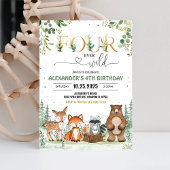 Four Ever Wild Woodland 4e verjaardag Kaart