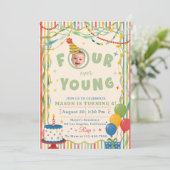 Four Ever Young 4e verjaardag Kaart (Staand voorkant)