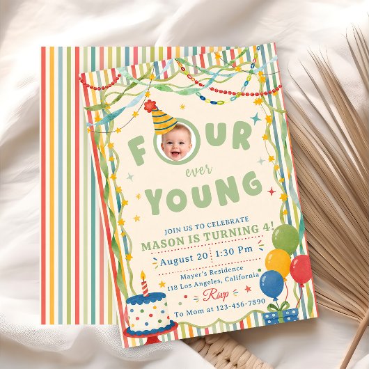 Four Ever Young 4e verjaardag Kaart