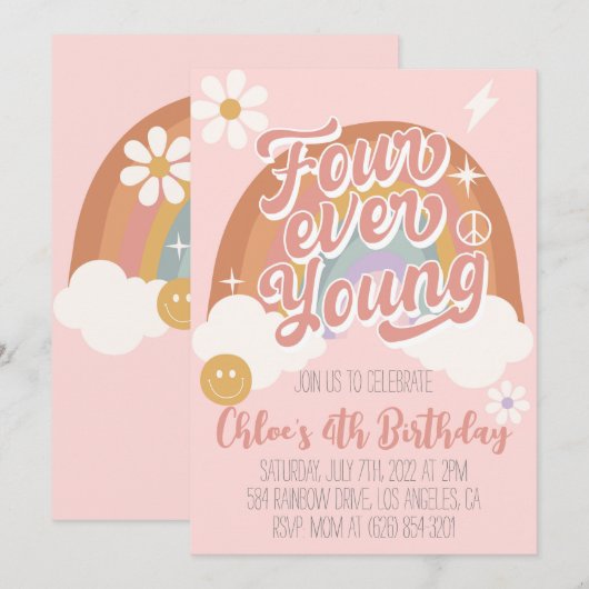 Four Ever Young Rainbow Kaart (Voorkant / Achterkant)