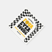 Four Ever Young Retro Fourth 4th Birthday Party Servet (Hoek)