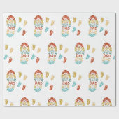 Four Footsteps Fatrhers Day Wrapping Paper Cadeaupapier (Vlak)