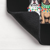 Four French Bulldog Dogs Christmas Funny Santa Rei Muismat (Hoek)