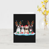 Four French Bulldog Dogs Christmas Light Reindeer Kaart (Gele Bloem)