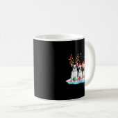 Four French Bulldog Dogs Christmas Light Reindeer  Koffiemok (Voorkant rechts)