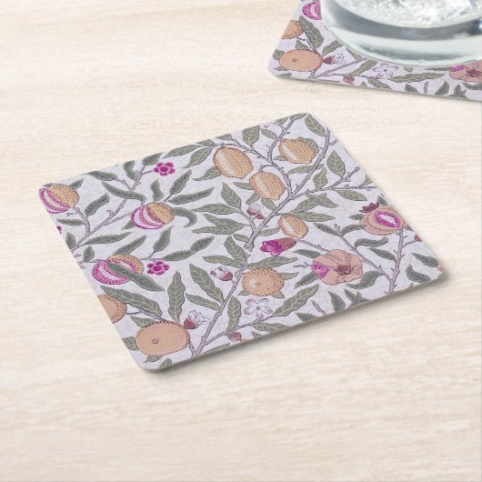 Four Fruit, William Morris Kartonnen Onderzetters (Schuin)