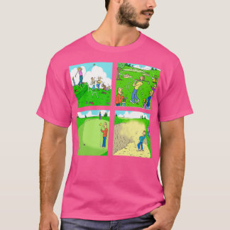 Four Fun Golf Illustration Scenes T-shirt