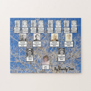 Four Generation Winter Family Tree Photos Puzzle Legpuzzel