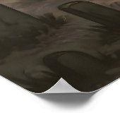 Four Ghosts Under the Full Moon in the Graveyard Poster (Hoek)