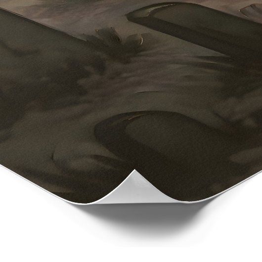 Four Ghosts Under the Full Moon in the Graveyard Poster (Hoek)