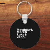 Four Gospels Matthew Mark Luke John Bible Sleutelhanger (Voorkant)
