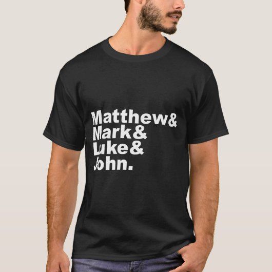 Four Gospels Matthew Mark Luke John Bible T-shirt (Voorkant)