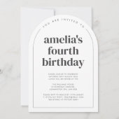 Four Heart Arched Foto 4e Verjaardag Kaart (Achterkant)