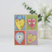 Four Hearts Briefkaart (Staand voorkant)