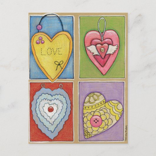 Four Hearts Briefkaart (Voorkant)