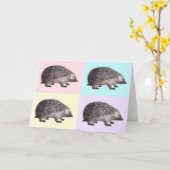 Four Hedgehogs Wenskaart Kaart (Gele Bloem)