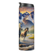 Four Horses Mountain Stream Gallop Thermosbeker (Geroteerd rechts)
